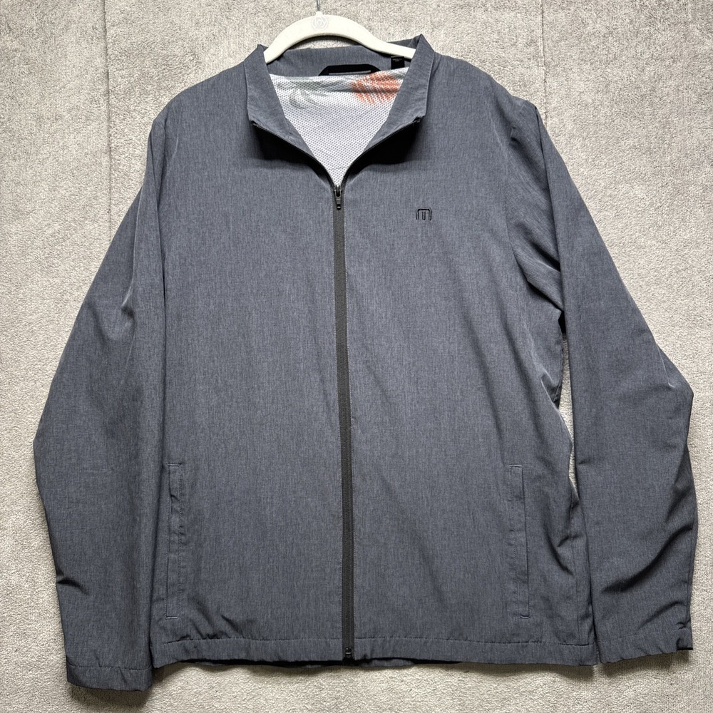 Travis Mathew Gray Jacket Mens Medium Long Sleeve Full Zip Golf Casual Outerwear